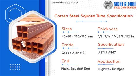 corten steel box section|corten square tube.